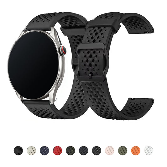 Amazfit Balance, GTR, GTS & Bip Silicone Air-Hole Band, Pin Buckle BandsCo Straps
