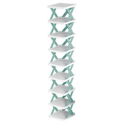 9-Tier Narrow Entryway Shoe Rack Plastic Vertical Shoe Organizer DailySale