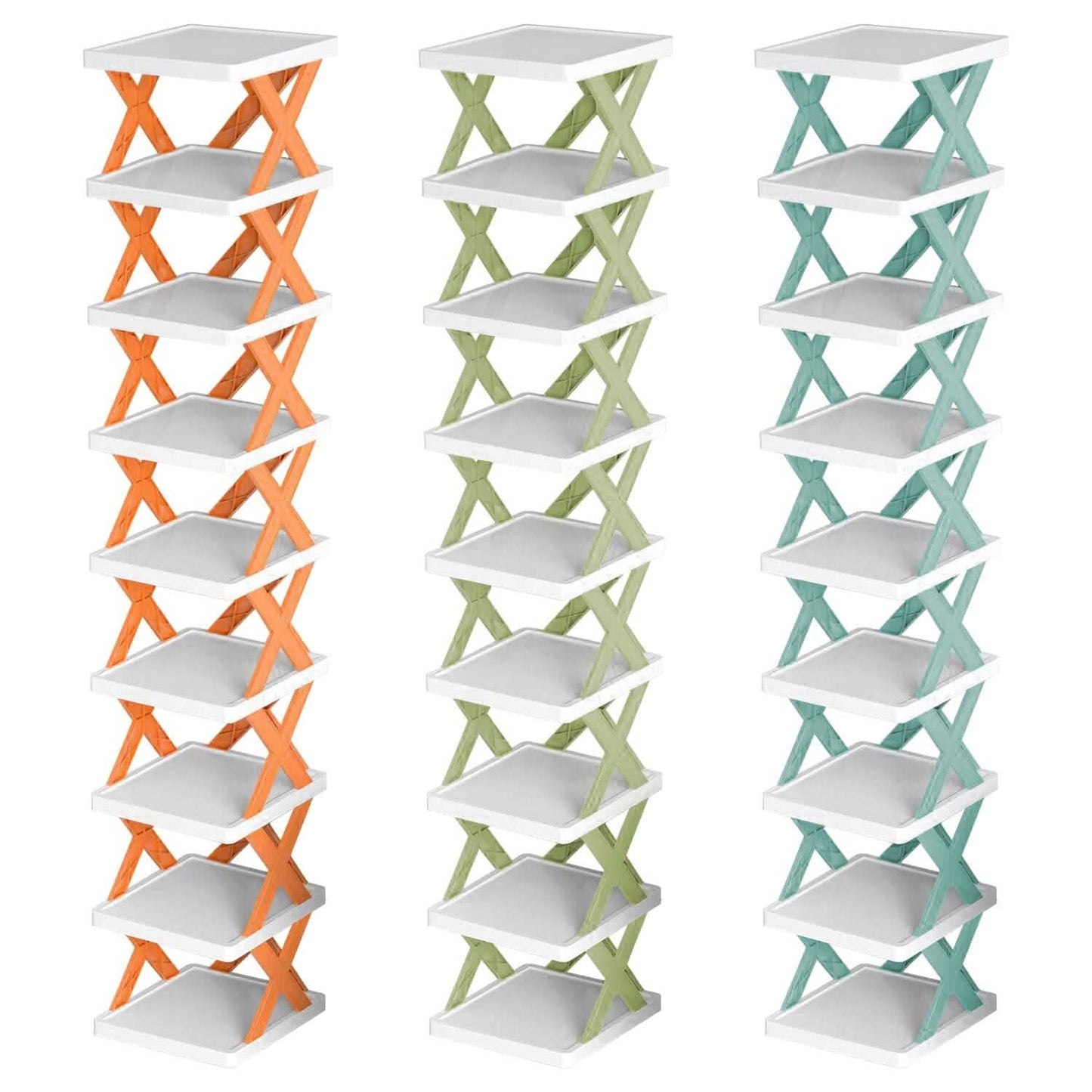 9-Tier Narrow Entryway Shoe Rack Plastic Vertical Shoe Organizer DailySale