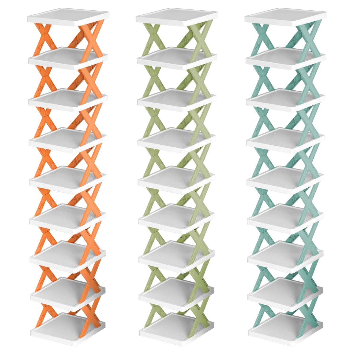 9-Tier Narrow Entryway Shoe Rack Plastic Vertical Shoe Organizer DailySale