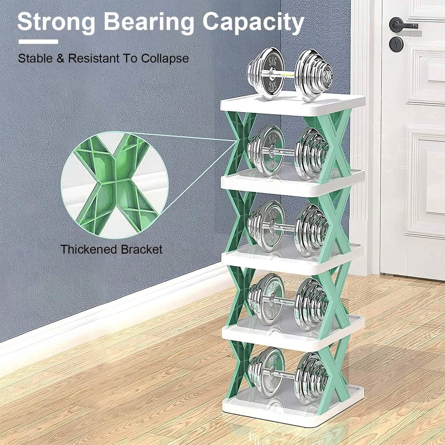 9-Tier Narrow Entryway Shoe Rack Plastic Vertical Shoe Organizer DailySale