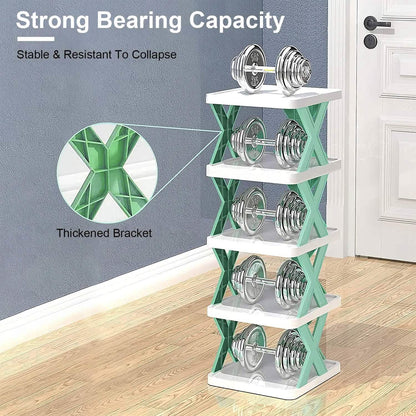 9-Tier Narrow Entryway Shoe Rack Plastic Vertical Shoe Organizer DailySale