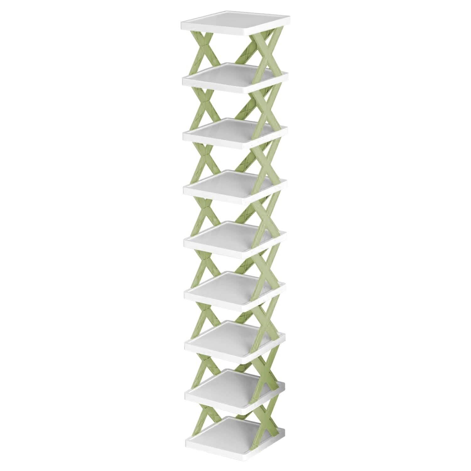 9-Tier Narrow Entryway Shoe Rack Plastic Vertical Shoe Organizer DailySale