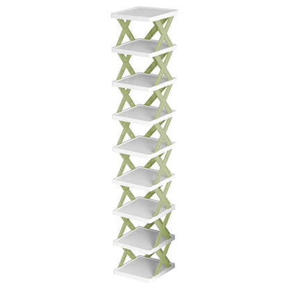 9-Tier Narrow Entryway Shoe Rack Plastic Vertical Shoe Organizer DailySale