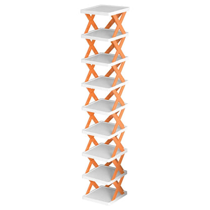 9-Tier Narrow Entryway Shoe Rack Plastic Vertical Shoe Organizer DailySale