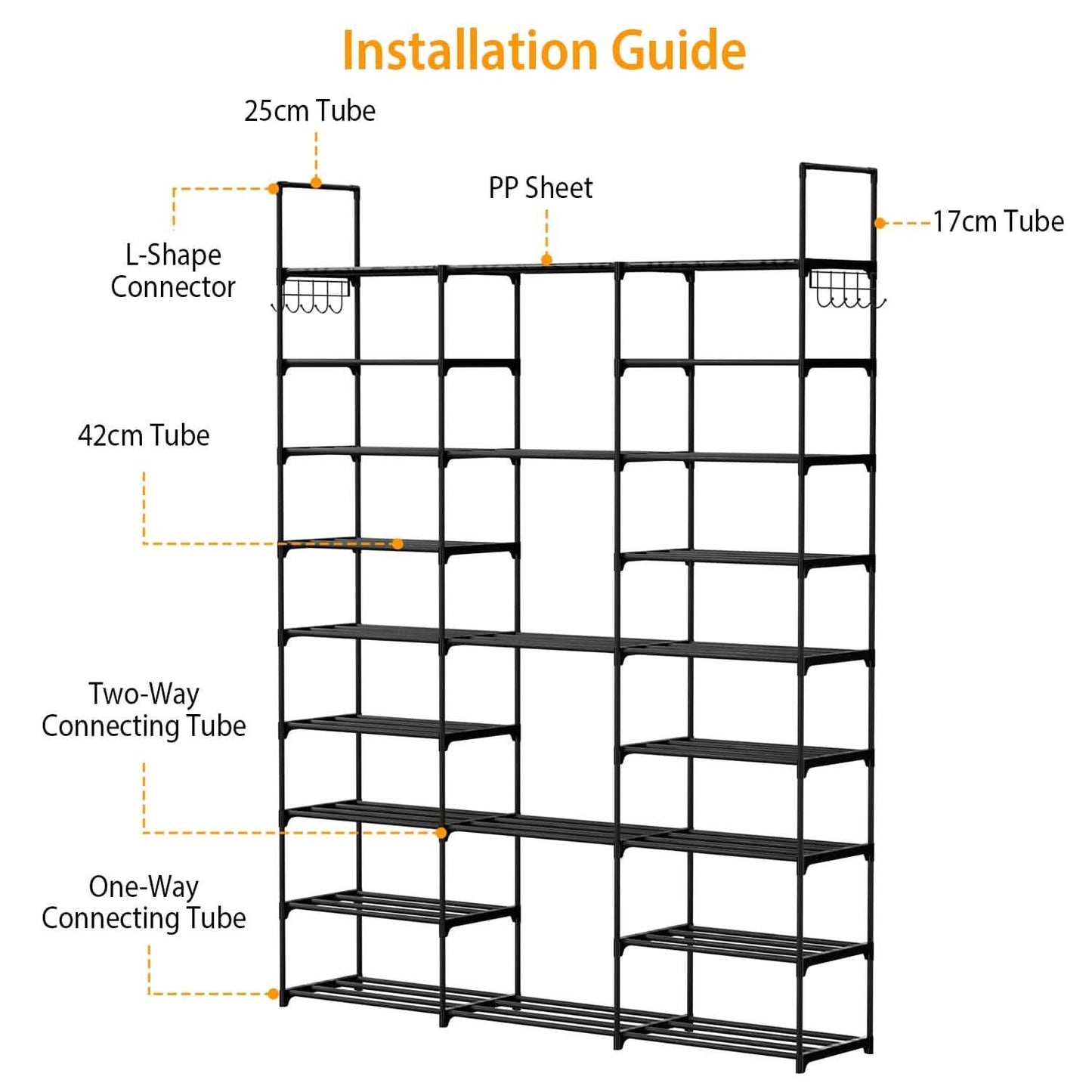 9-Tier: Shoe Rack Metal Storage DailySale