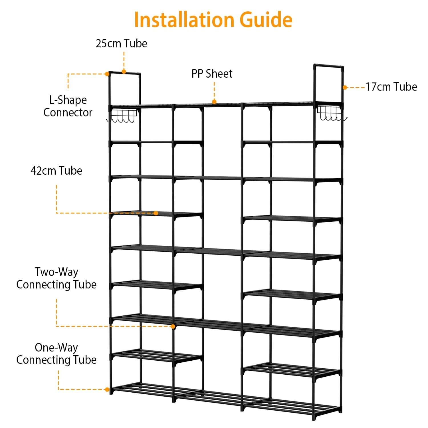 9-Tier: Shoe Rack Metal Storage DailySale