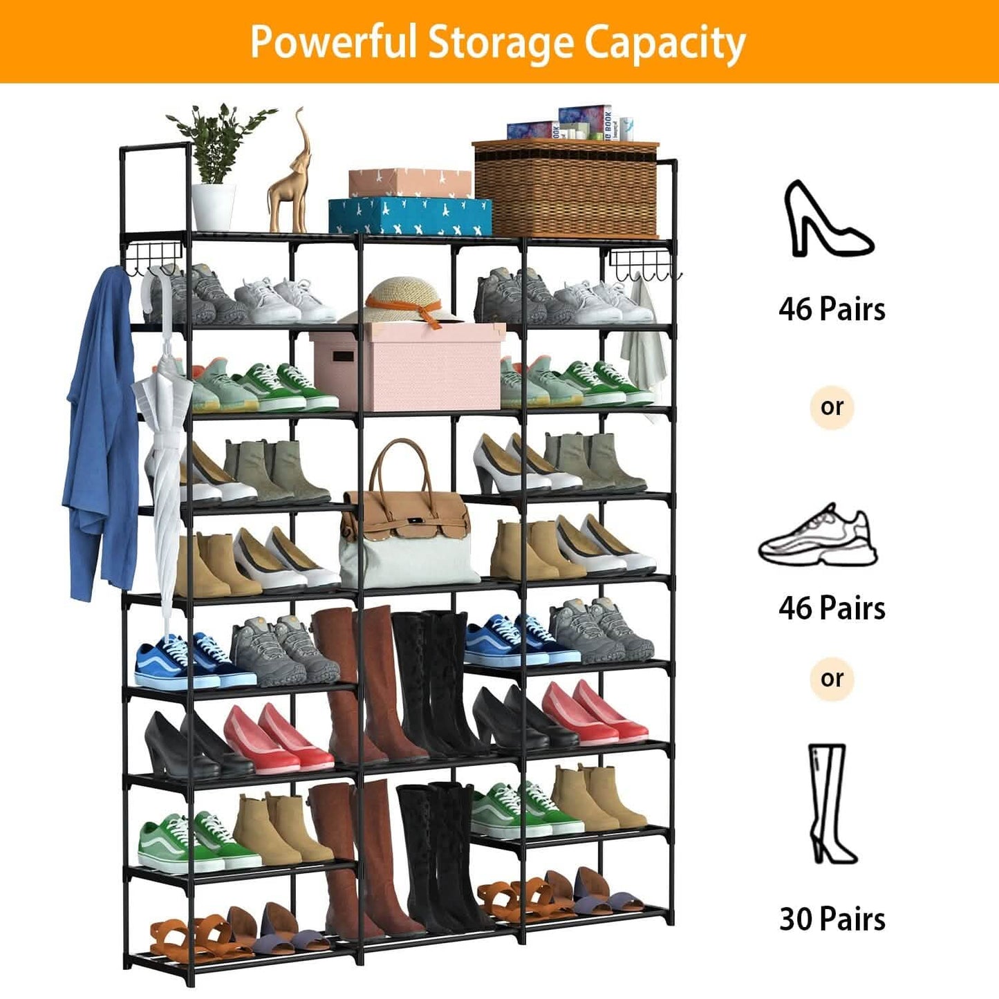 9-Tier: Shoe Rack Metal Storage DailySale