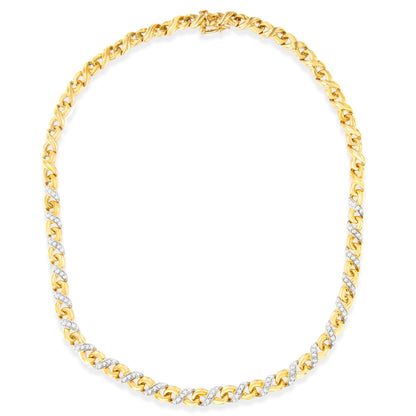 10K Yellow Gold 1 cttw Diamond Riviera Statement Pendant Necklace (J-K, I2-I3) Bids.com