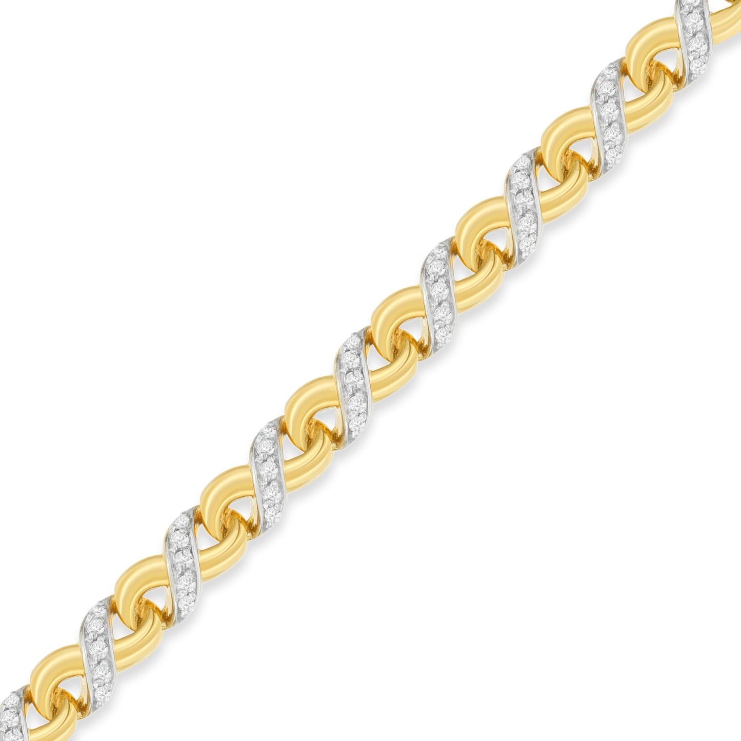 10K Yellow Gold 1 cttw Diamond Riviera Statement Pendant Necklace (J-K, I2-I3) Bids.com