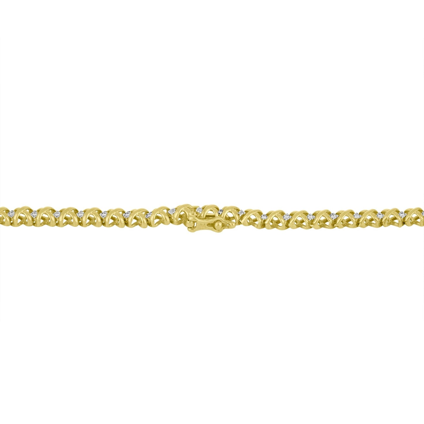 10K Yellow Gold 4 cttw Brilliant Round-Cut Diamond Graduating Riviera Statement Necklace (H-I Color, I2-I3 Clarity) Bids.com