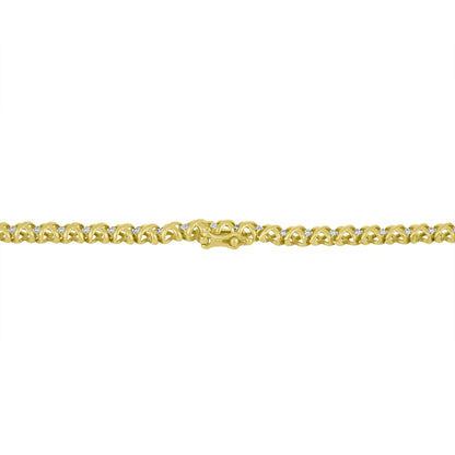 10K Yellow Gold 4 cttw Brilliant Round-Cut Diamond Graduating Riviera Statement Necklace (H-I Color, I2-I3 Clarity) Bids.com