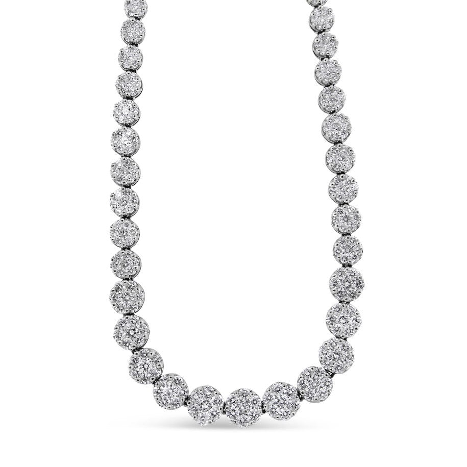 IGI Certified 14K Yellow Gold 14 3/4 cttw Pave Set Round-Cut Diamond Riviera Necklace (F-G Color, S2-I1 Clarity) Bids.com