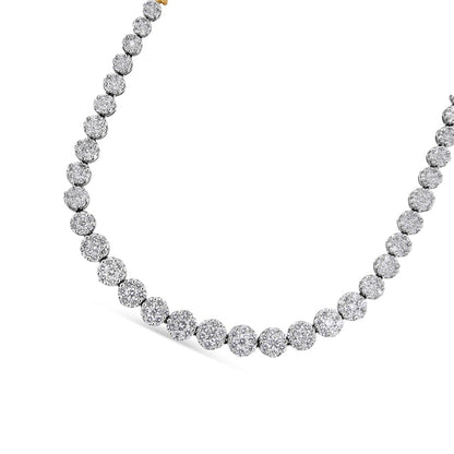 IGI Certified 14K Yellow Gold 14 3/4 cttw Pave Set Round-Cut Diamond Riviera Necklace (F-G Color, S2-I1 Clarity) Bids.com