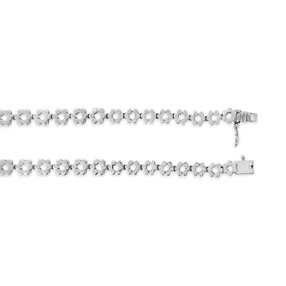 IGI Certified 14K White Gold 8.0 Cttw Pave Set Round-Cut Diamond Cluster Graduating Riviera Statement Necklace (H-I Color, I1 Clarity) Bids.com