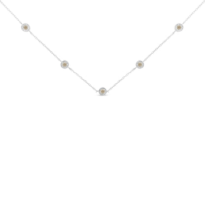 Sterling Silver Diamond Station Necklace (1/2 cttw, I-J Color, I1-I2 Clarity) Bids.com
