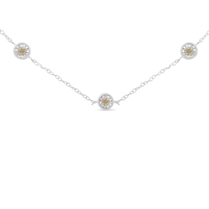 Sterling Silver Diamond Station Necklace (1/2 cttw, I-J Color, I1-I2 Clarity) Bids.com