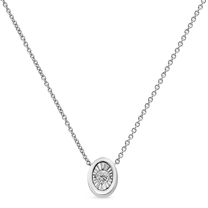 10K White Gold 1/10 Cttw Miracle Set Round-Cut Diamond Square Shape 18" Pendant Necklace (H-I Color, SI2-I1 Clarity) Bids.com