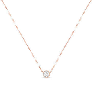 .925 Sterling Silver 1/2 Cttw Diamond Bezel 18" Pendant Necklace (I-J Color, I2-I3 Clarity) Bids.com