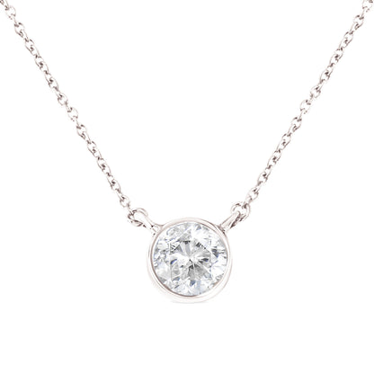 .925 Sterling Silver 1/2 Cttw Diamond Bezel 18" Pendant Necklace (I-J Color, I2-I3 Clarity) Bids.com