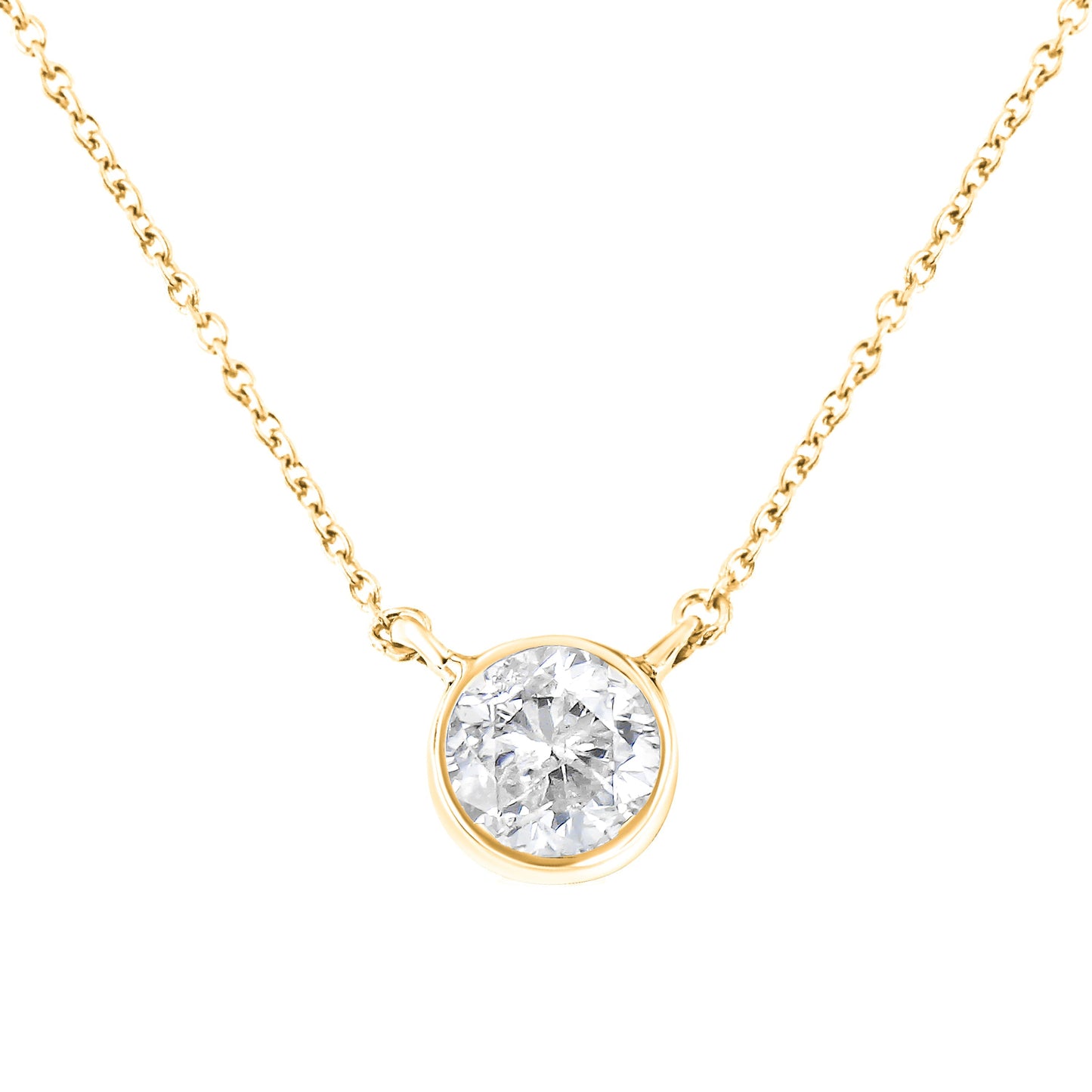 .925 Sterling Silver 1/2 Cttw Diamond Bezel 18" Pendant Necklace (I-J Color, I2-I3 Clarity) Bids.com