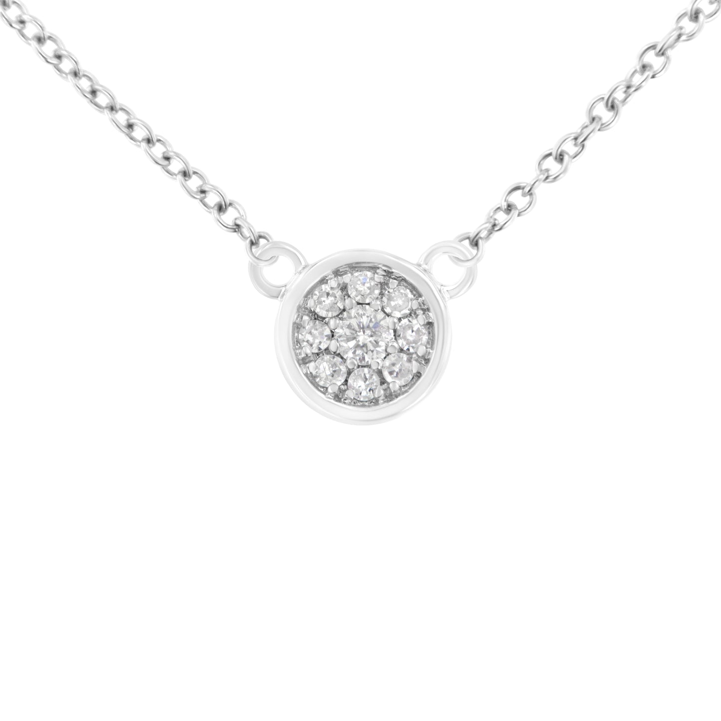 10K White Gold 1/4 Cttw Diamond Flower Pendant Necklace (I-J Color, I2-I3 Clarity) - Adjustable 16-18" chain Bids.com