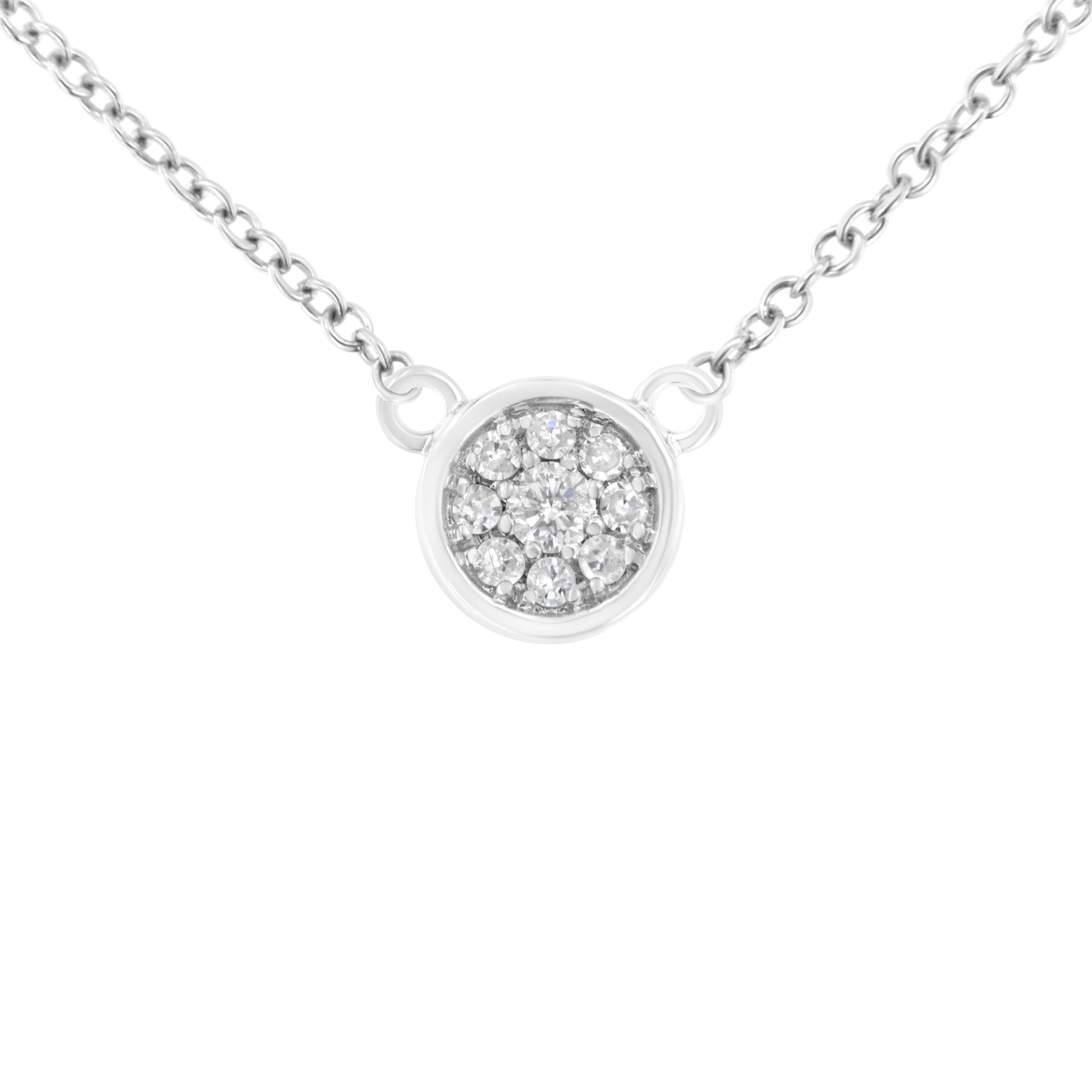 10K White Gold 1/4 Cttw Diamond Flower Pendant Necklace (I-J Color, I2-I3 Clarity) - Adjustable 16-18" chain Bids.com