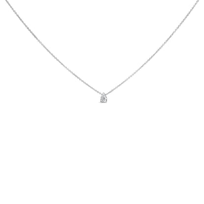 14K White Gold 1/10 Cttw Pear Shape Lab Grown Diamond Solitaire Pendant Necklace (F-G Color, VS2-SI1 Clarity) Bids.com