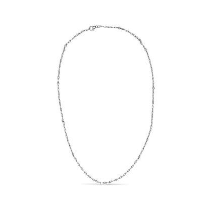14K White Gold Bezel Set 1.00 Cttw Diamond 11 Station Necklace Bids.com
