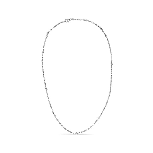 14K White Gold Bezel Set 1.00 Cttw Diamond 11 Station Necklace Bids.com