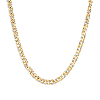 14K Yellow Gold Plated .925 Sterling Silver 1.0 Cttw Diamond Cuban Link Necklace (I-J Color, I3 Clarity) - 18" Inches Bids.com