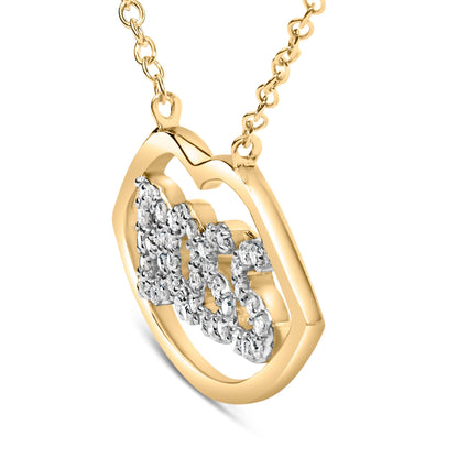 14K Yellow Gold Plated Silver 1/4 Cttw Diamond "Boss" Pendant Necklace - 18 Inch Bids.com