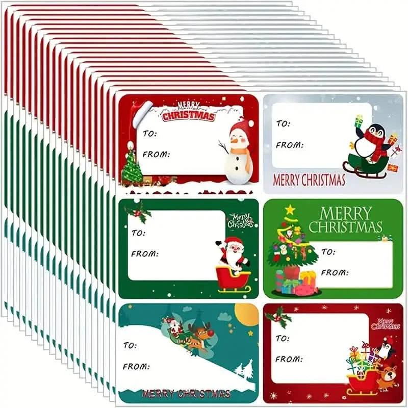90-Pieces: Christmas Sticker Tags - Self-Adhesive with Christmas Name Tag DailySale