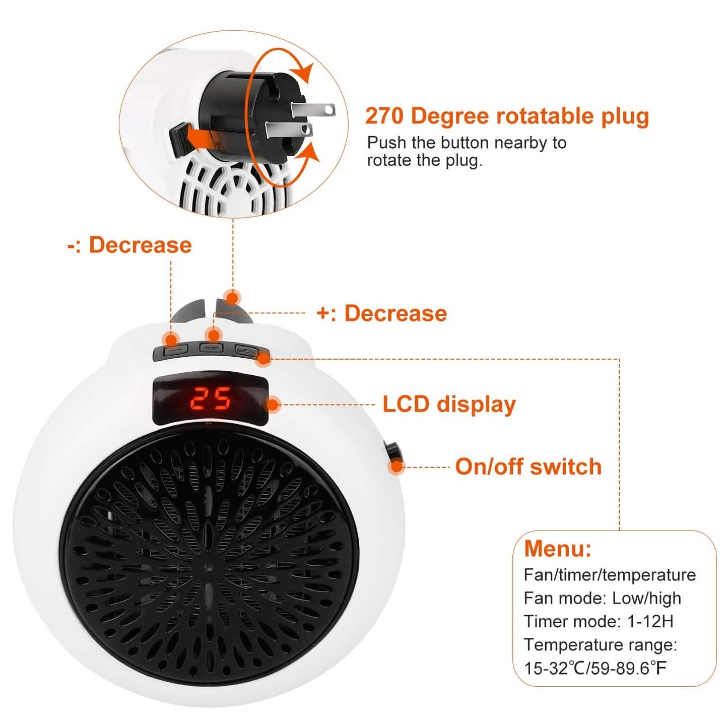 900W Portable Heater Fan with Remote Control DailySale
