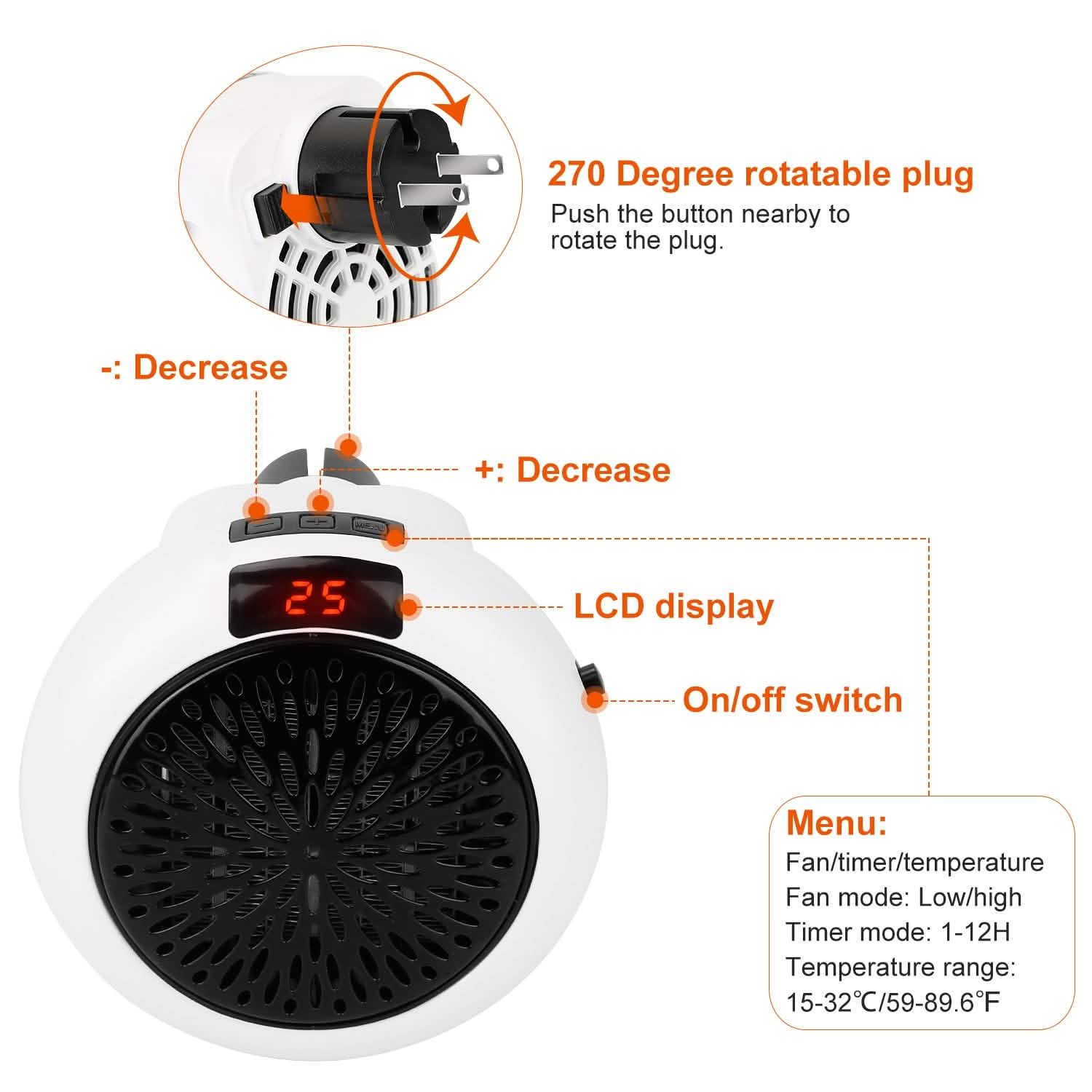 900W Portable Heater Fan with Remote Control DailySale