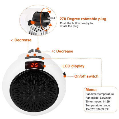 900W Portable Heater Fan with Remote Control DailySale