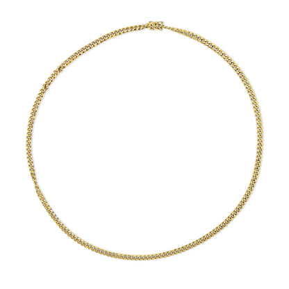 Semi-Solid 14K Yellow Gold 4.5mm Miami Cuban Chain Necklace - Unisex Chain - 22 Inches Bids.com
