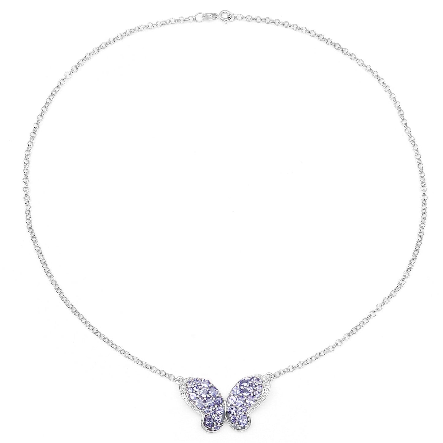 3.31 Carat Genuine Tanzanite & White Topaz .925 Sterling Silver Pendant Bids.com