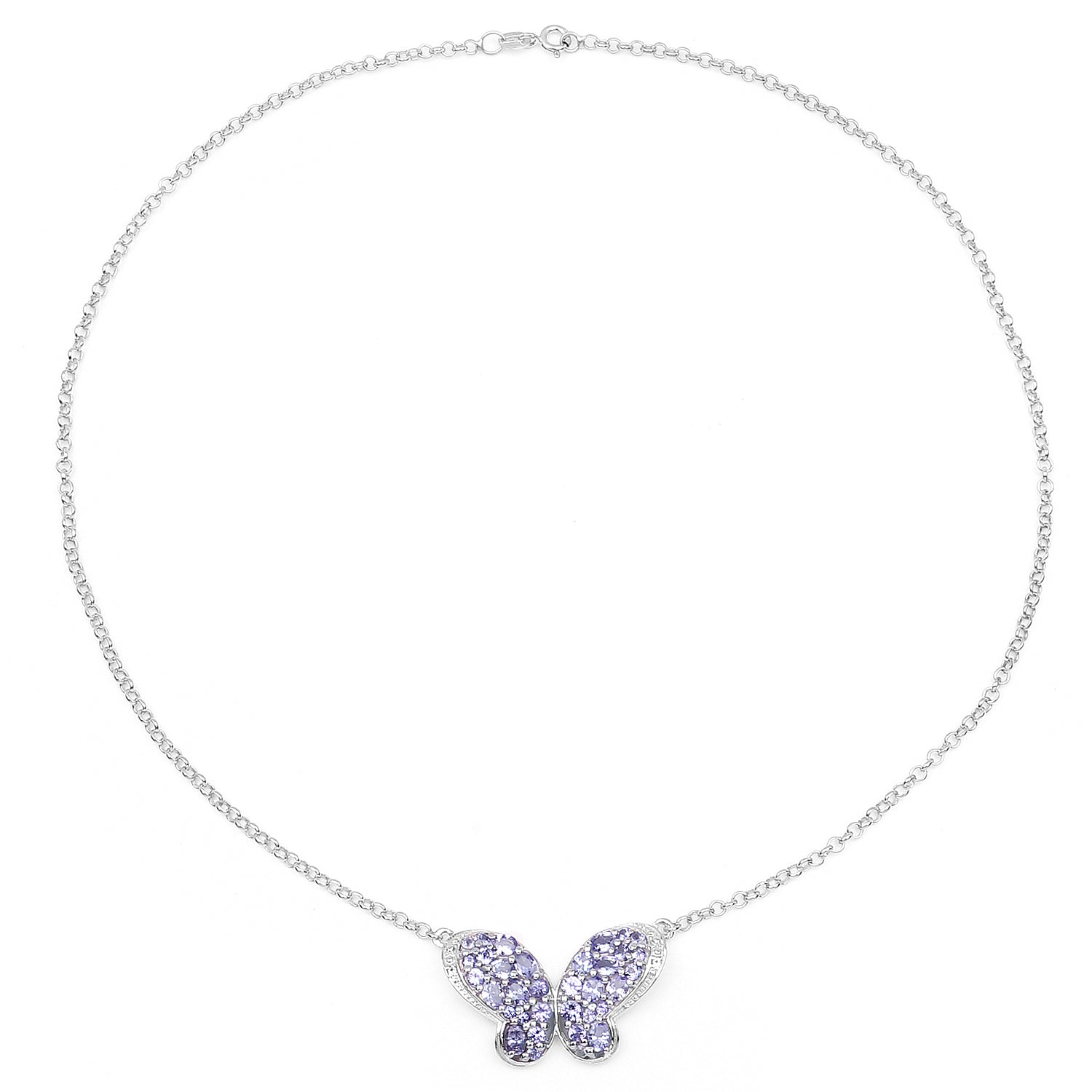 3.31 Carat Genuine Tanzanite & White Topaz .925 Sterling Silver Pendant Bids.com