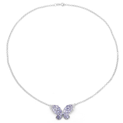 3.31 Carat Genuine Tanzanite & White Topaz .925 Sterling Silver Pendant Bids.com