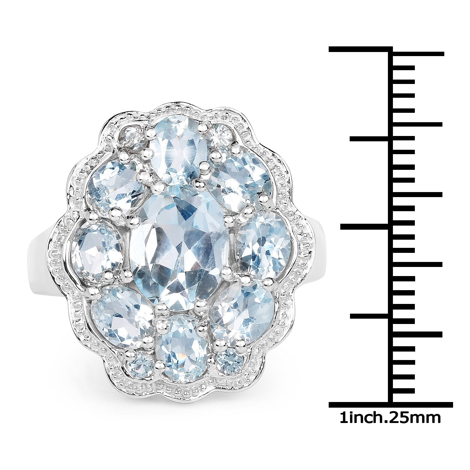 6.64 Carat Genuine Blue Topaz .925 Sterling Silver Ring Bids.com
