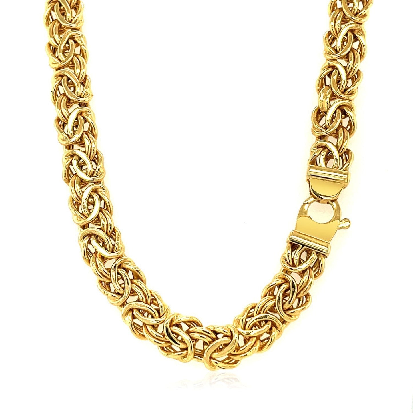 14k Yellow Gold Byzantine Motif Chain Necklace Bids.com