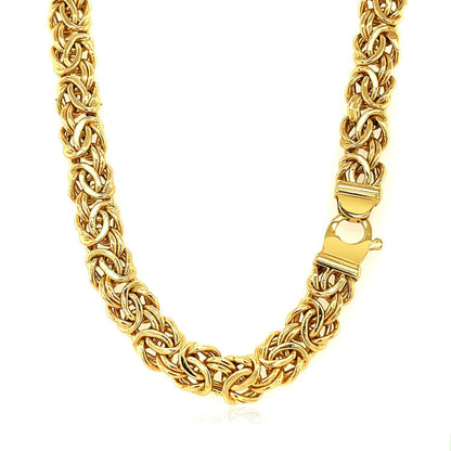 14k Yellow Gold Byzantine Motif Chain Necklace Bids.com