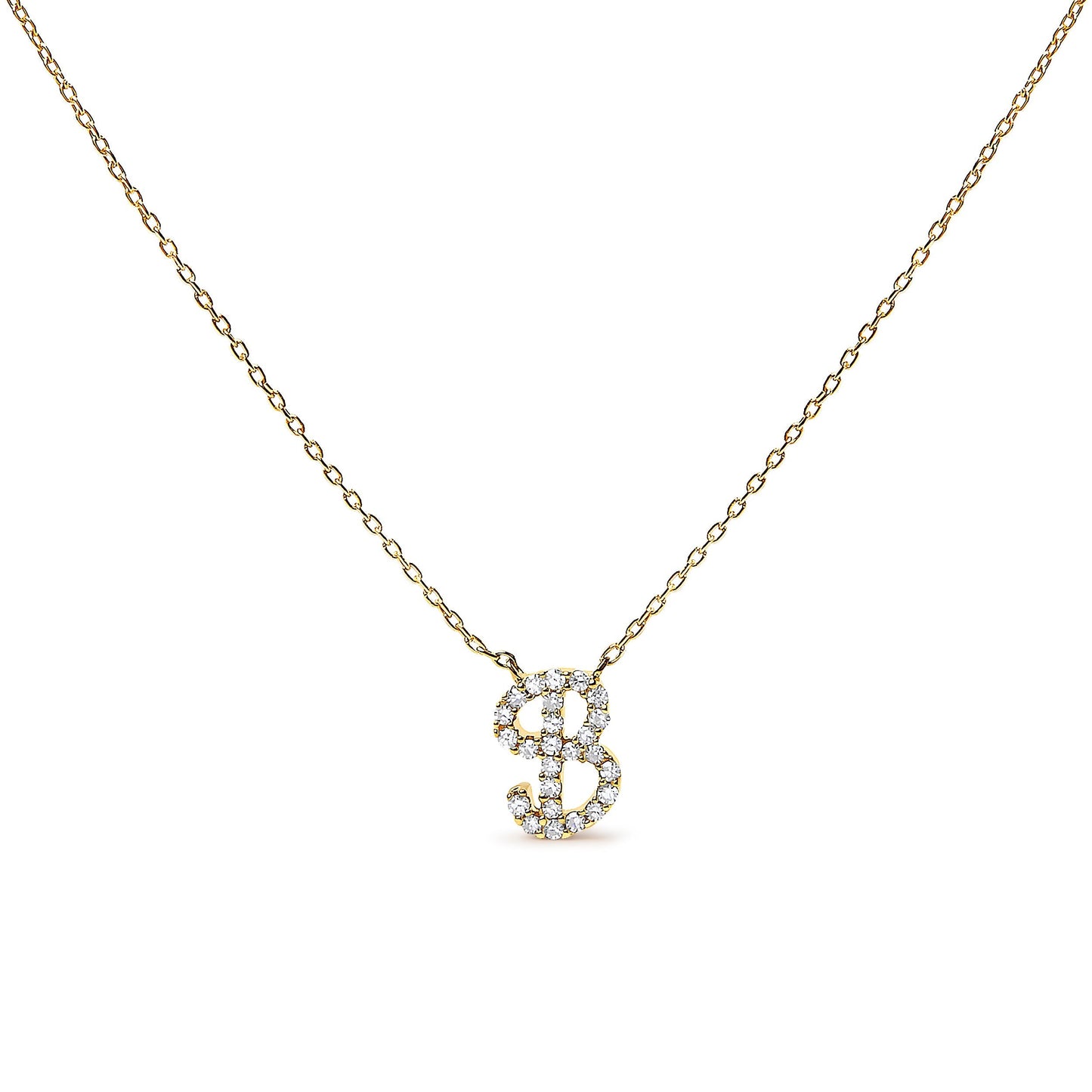 10K White Gold Diamond Accent "A" Initial Script Style Pendant Necklace Bids.com