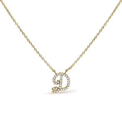 10K White Gold Diamond Accent "A" Initial Script Style Pendant Necklace Bids.com