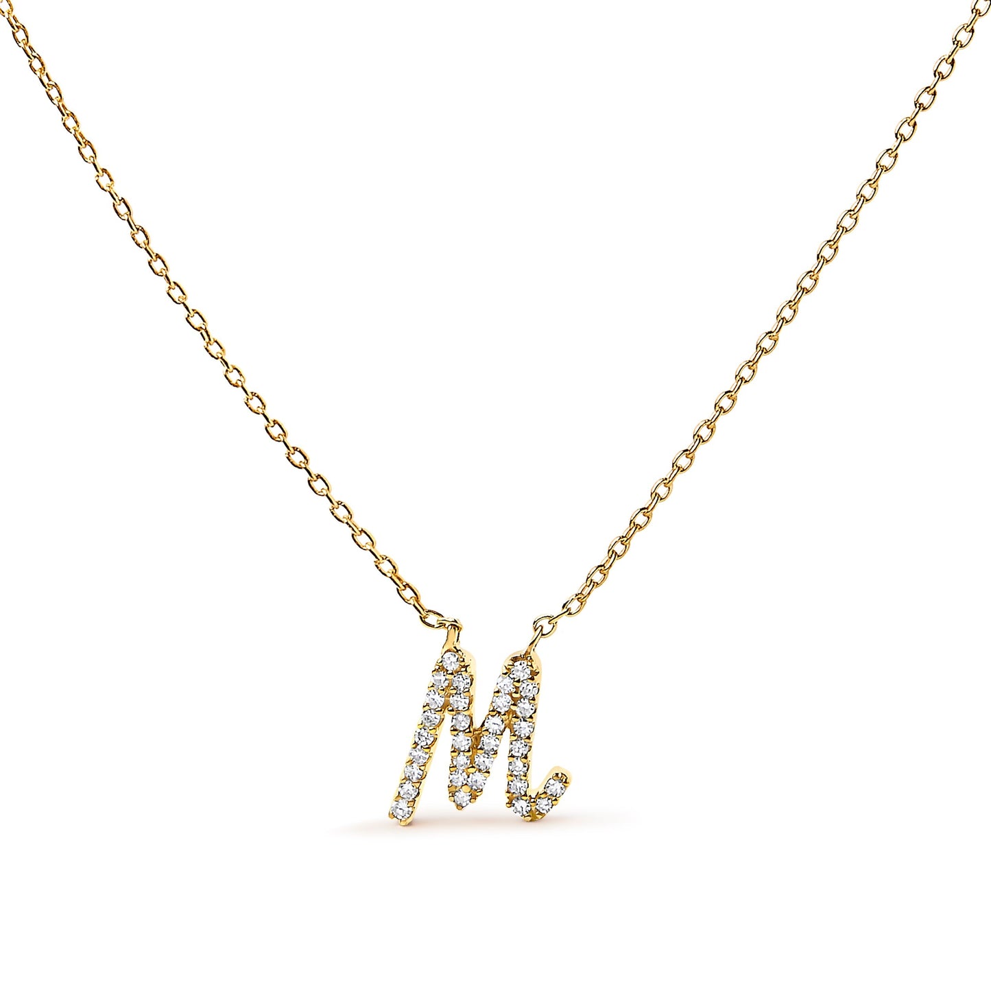 10K White Gold Diamond Accent "A" Initial Script Style Pendant Necklace Bids.com