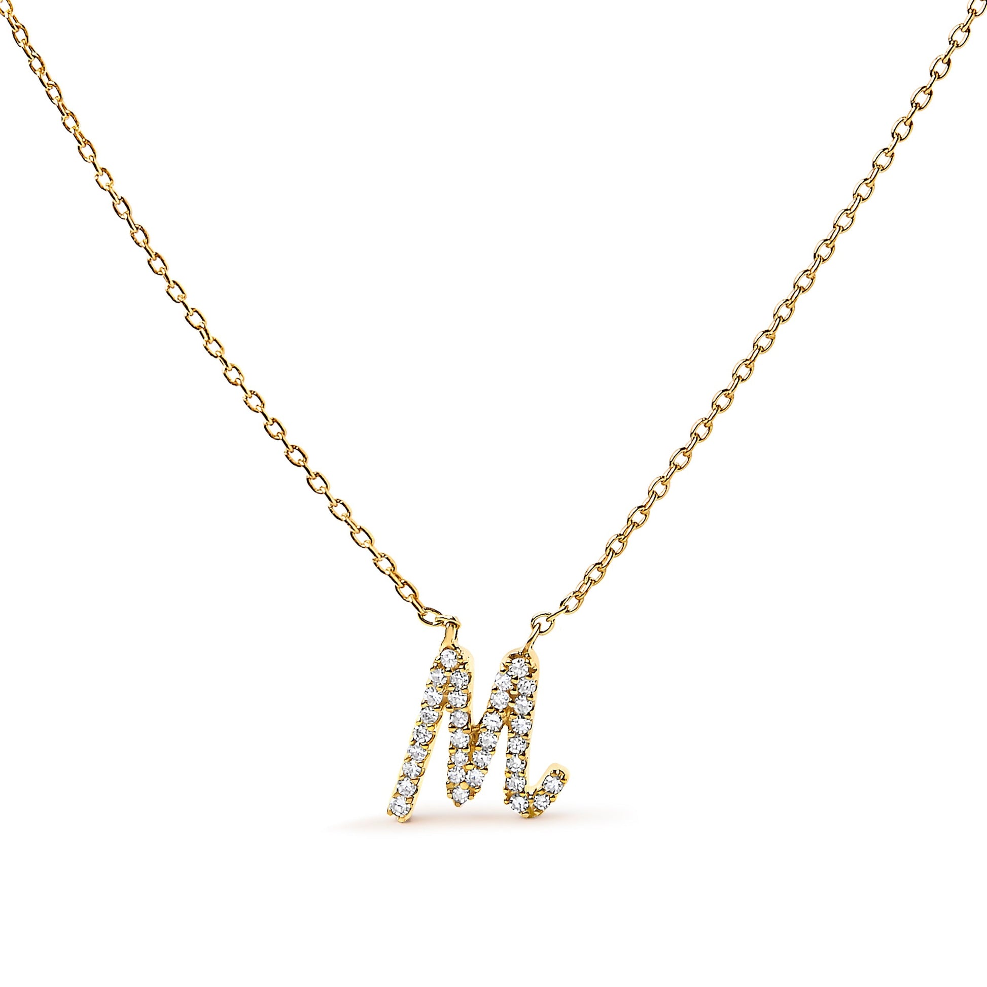 10K White Gold Diamond Accent "A" Initial Script Style Pendant Necklace Bids.com
