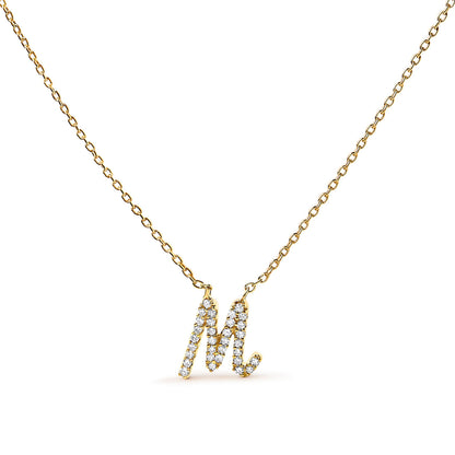 10K White Gold Diamond Accent "A" Initial Script Style Pendant Necklace Bids.com