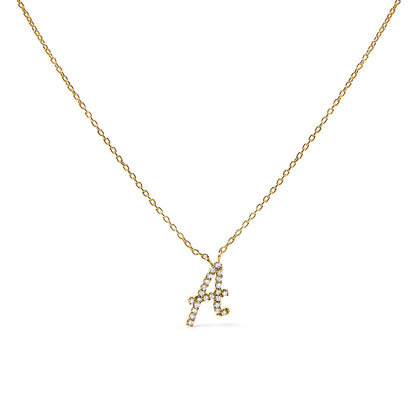 10K White Gold Diamond Accent "A" Initial Script Style Pendant Necklace Bids.com
