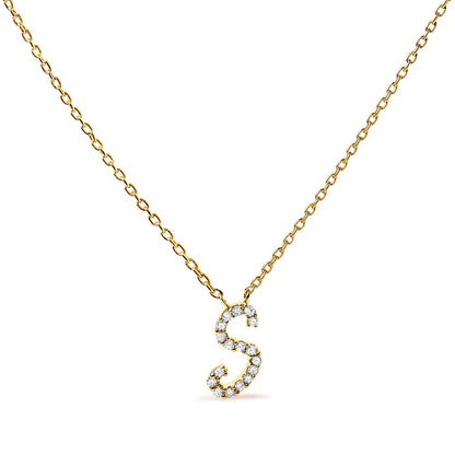10K White Gold Diamond Accent "A" Initial Script Style Pendant Necklace Bids.com